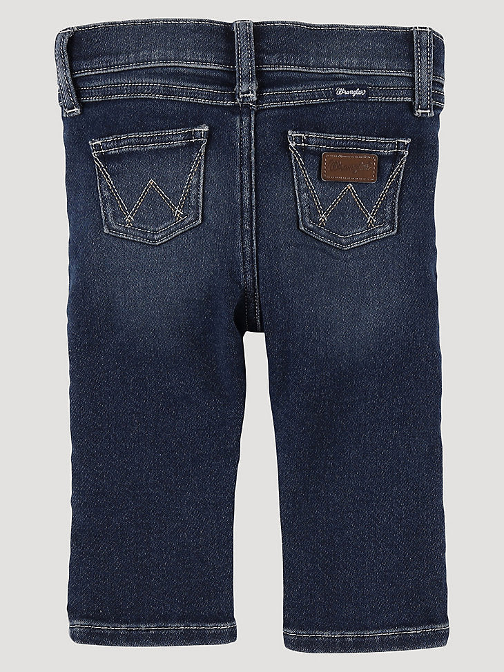 Little Boy’s Stitched Pocket Bootcut Jean in Denim