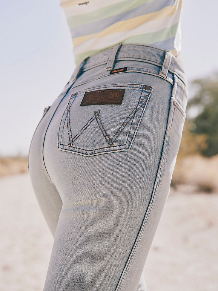 High Rise Destructed Trumpet Flare Jean in Aubrey