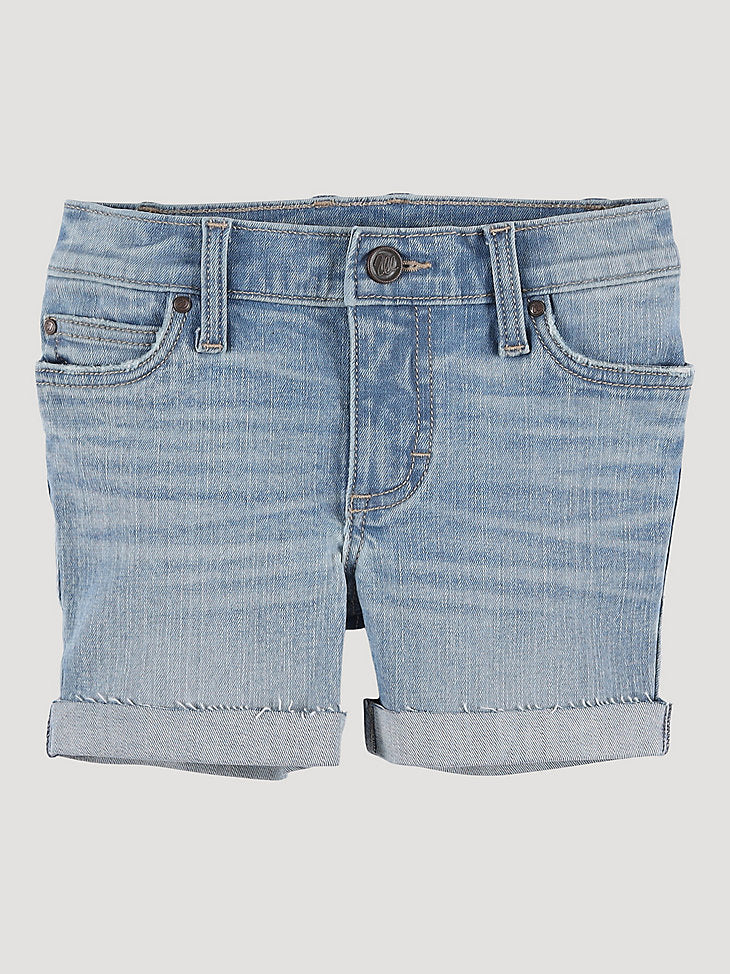 Girl’s Cuffed Raw Hem Denim Shorts in Devon