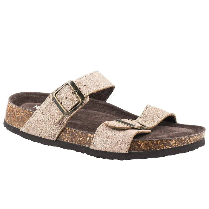 Women's White Crackled Leather Sandal