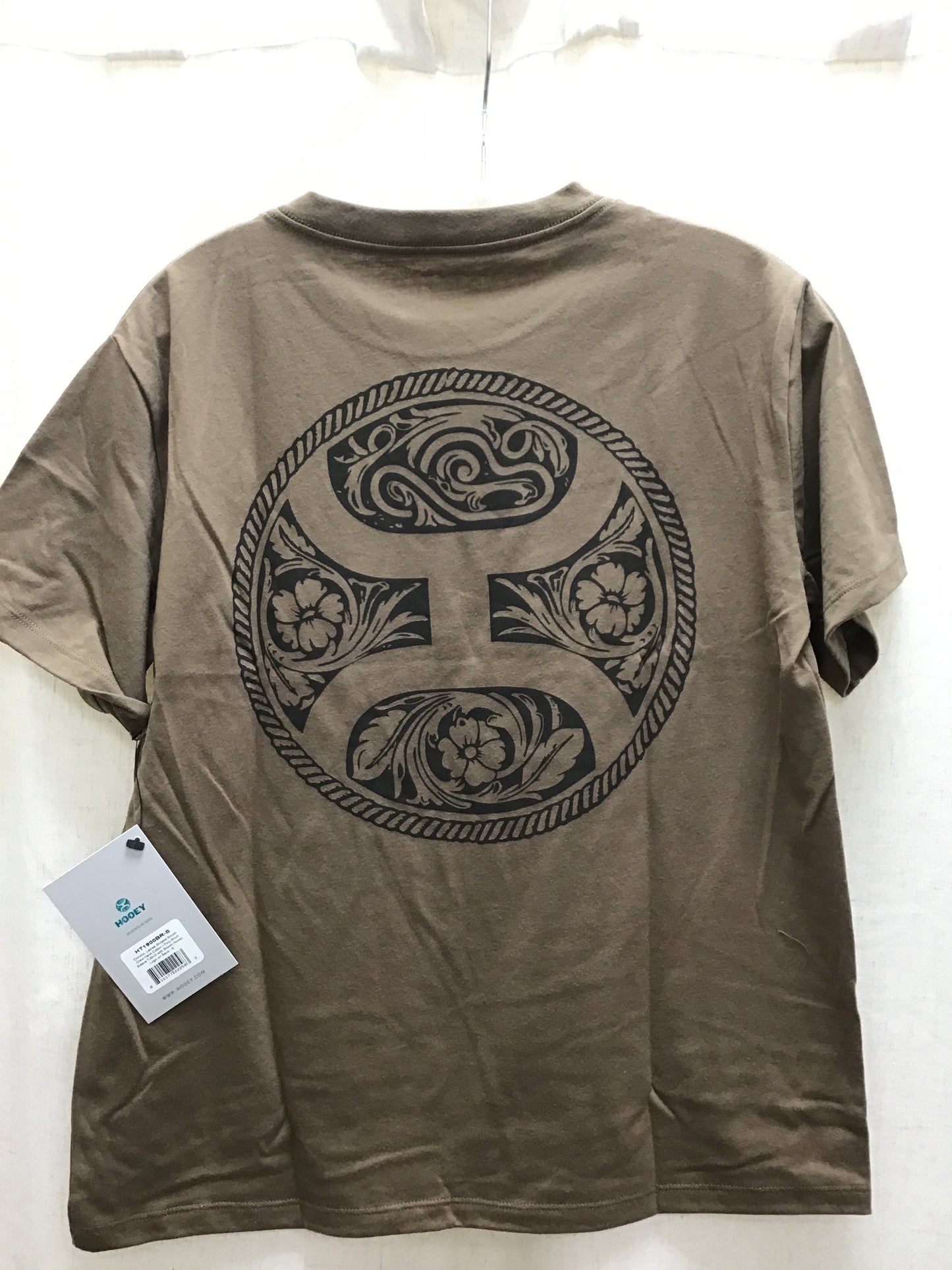 Hooey Ladies Shitake Brown Crew Neck with Brown Logo