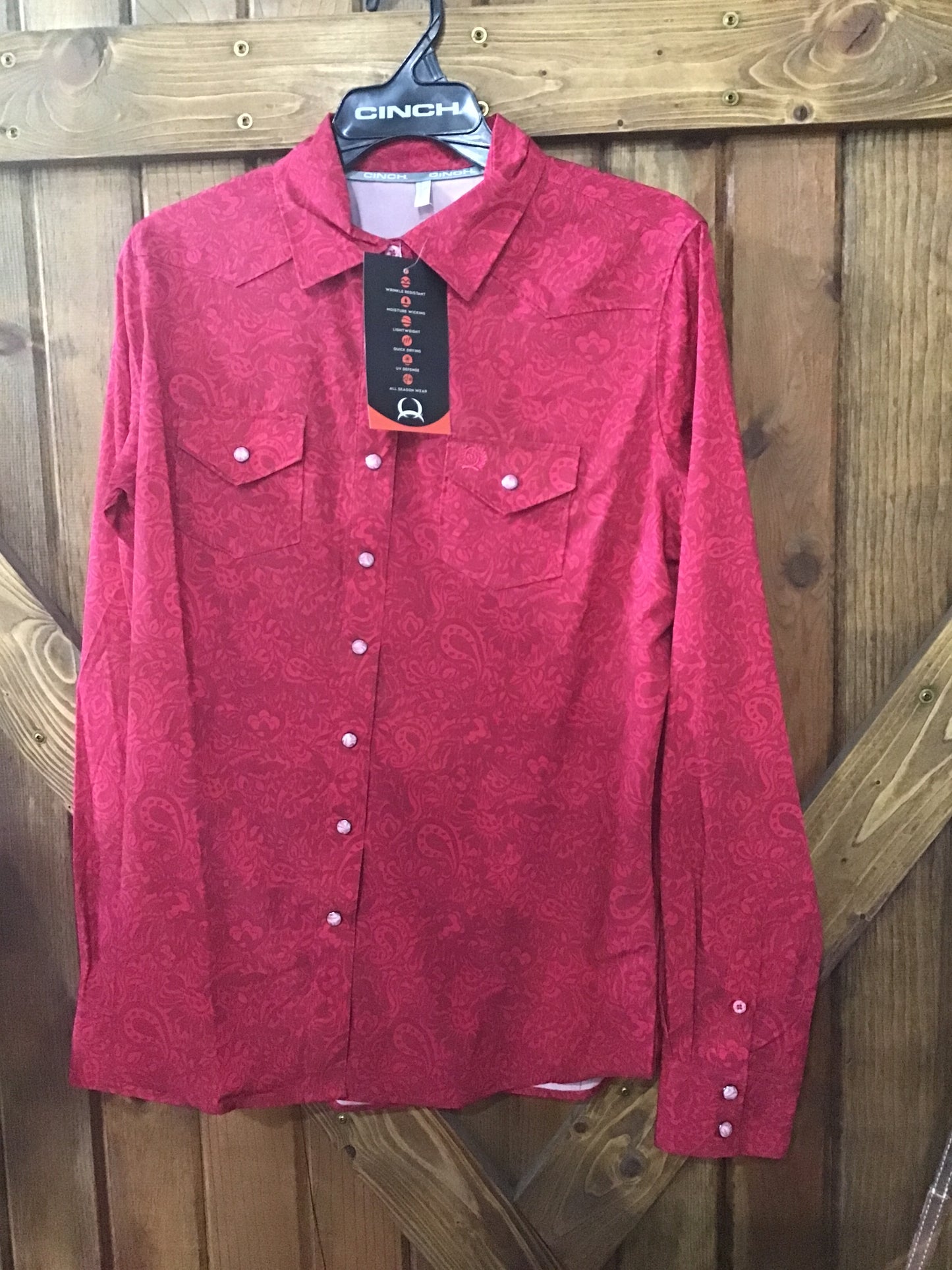 Women’s Floral Pink/White Button Down