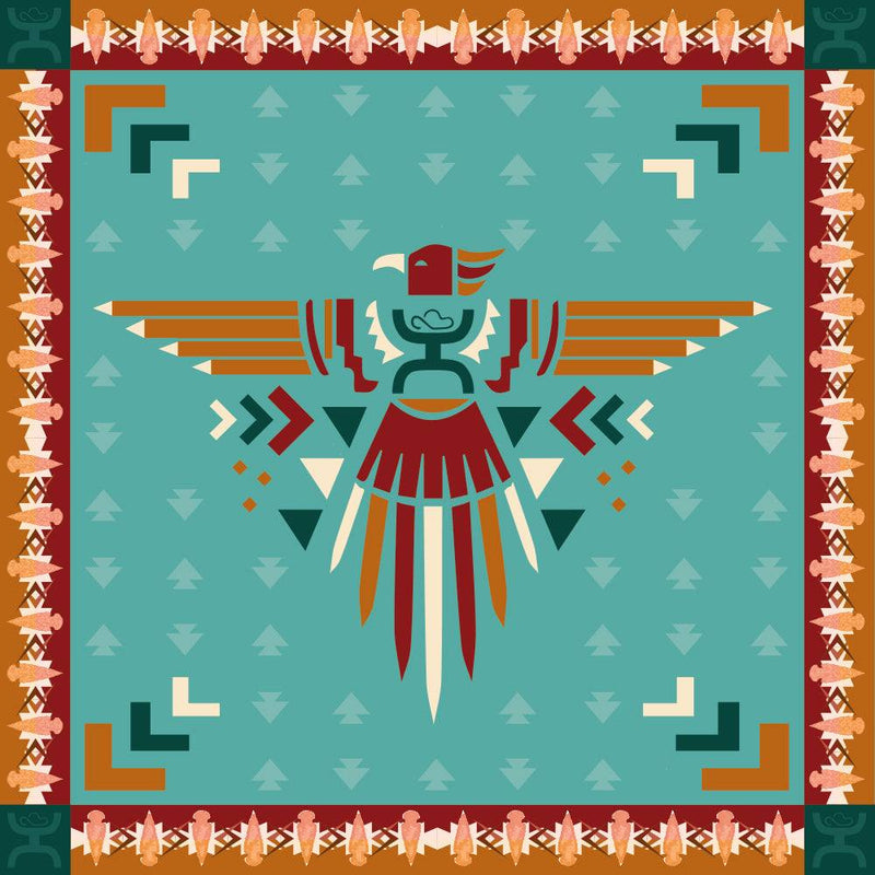 AZTEC THUNDERBIRD Turquoise rust wild rag