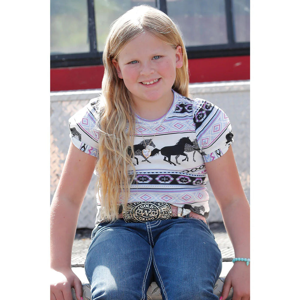 Cruel Girl Girls' Short Sleeve Tee- White