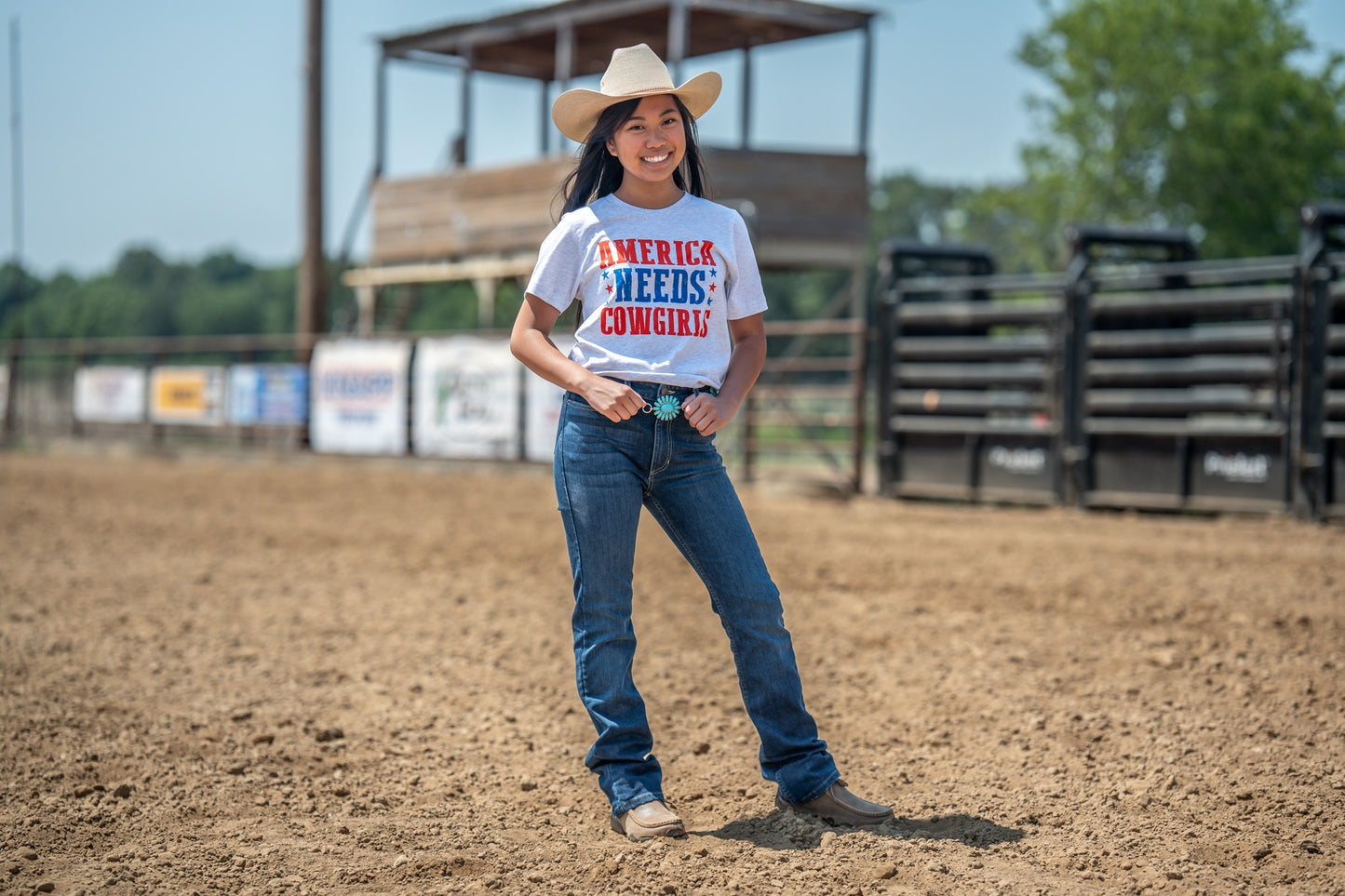 America Needs Cowgirls Graphic Tee