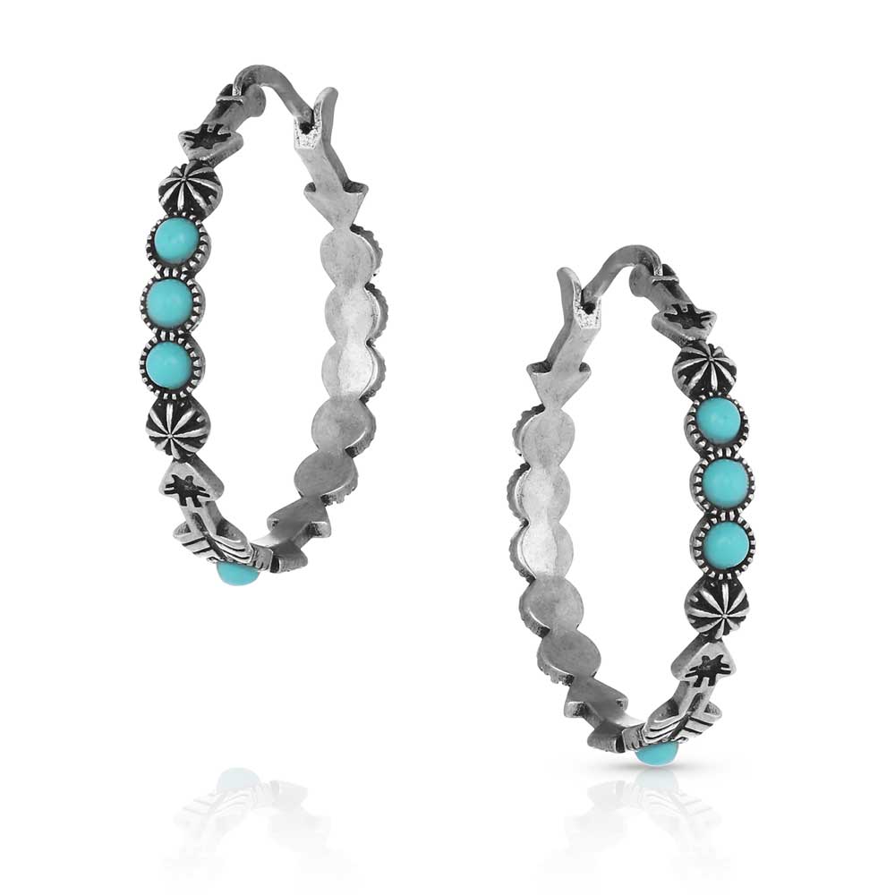 Round N Round Turquoise Hoop Earring