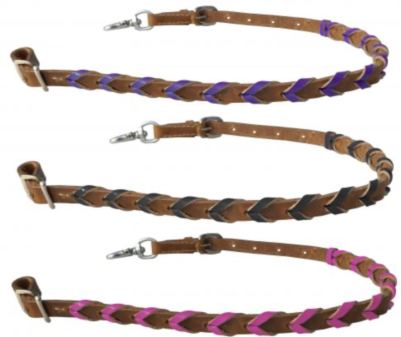 Argentina Cow Leather wither strap with Color Braided leather accent