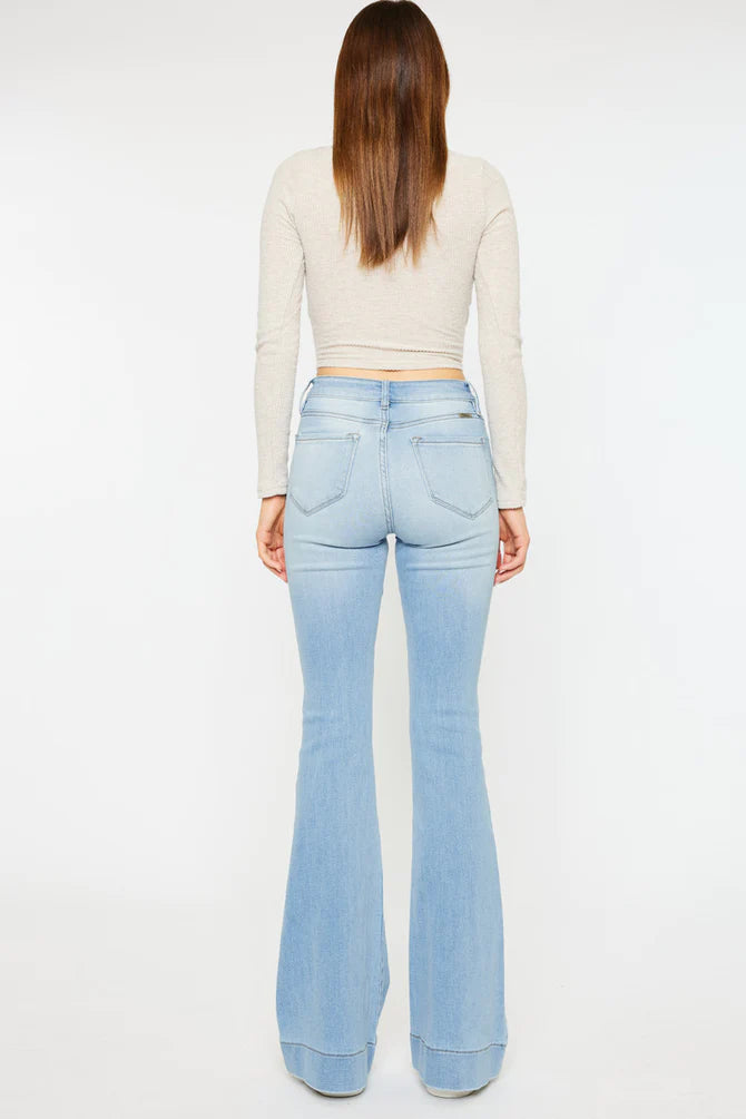 Roxanne High Rise Flare Jeans - Light Wash