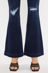 Dixie Ultra High Rise Flare Jeans (Petite Dark Wash)