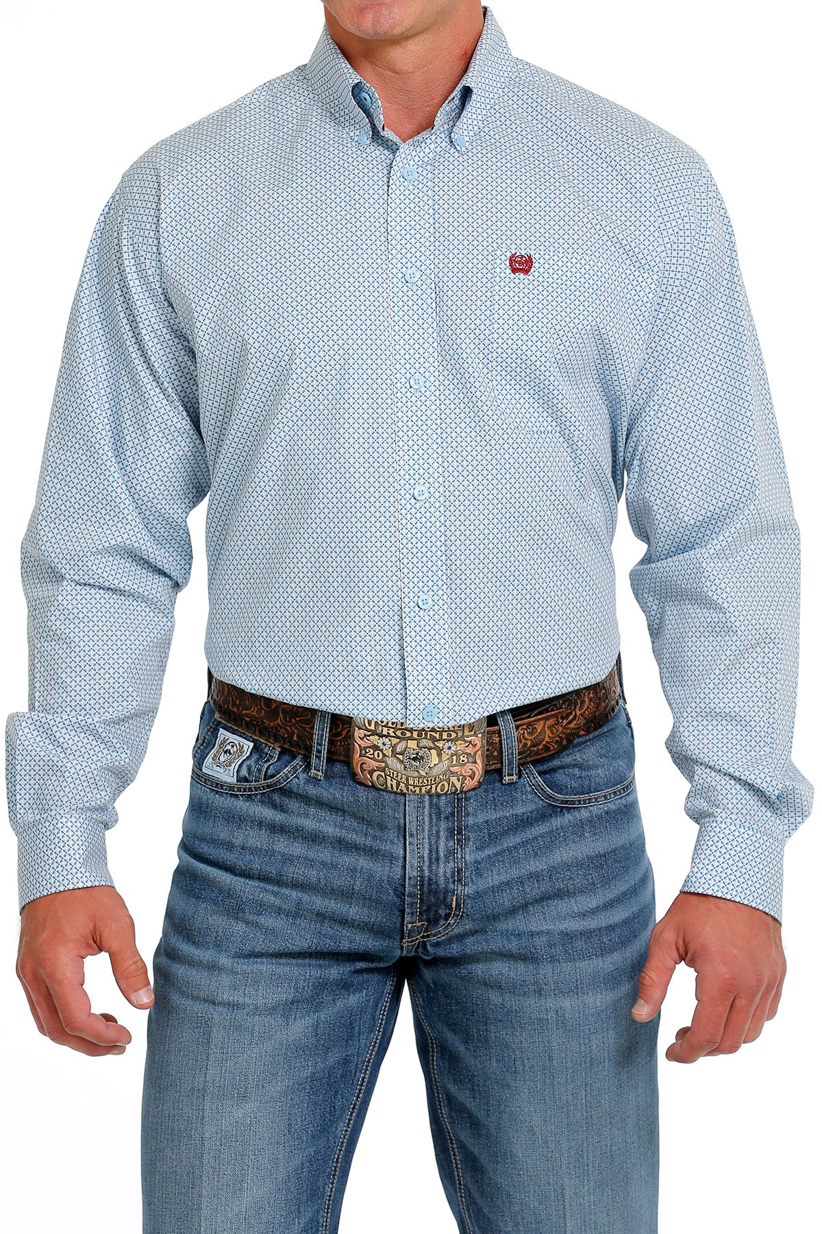 Men's Long Sleeve Light Blue Button Up
