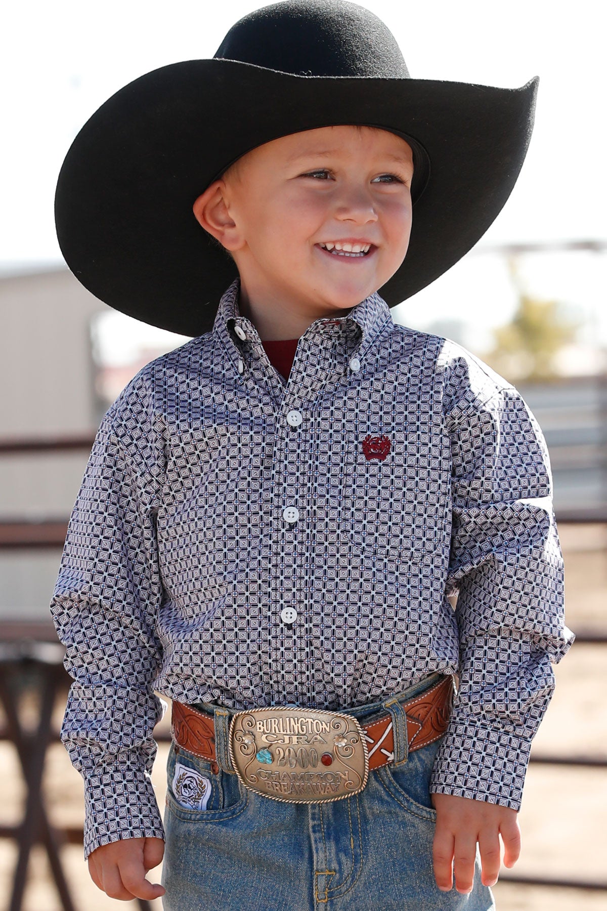 Toddler Long Sleeve Print Button Up