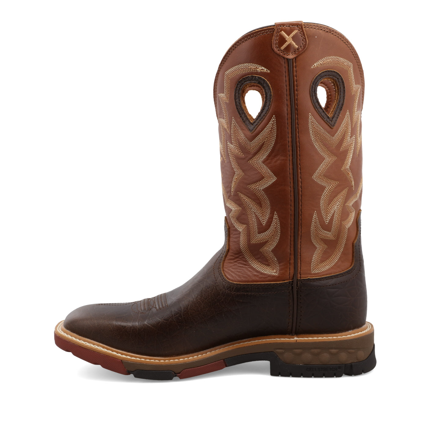 Men's 12" Western Work Boot - Chocolate/Spice