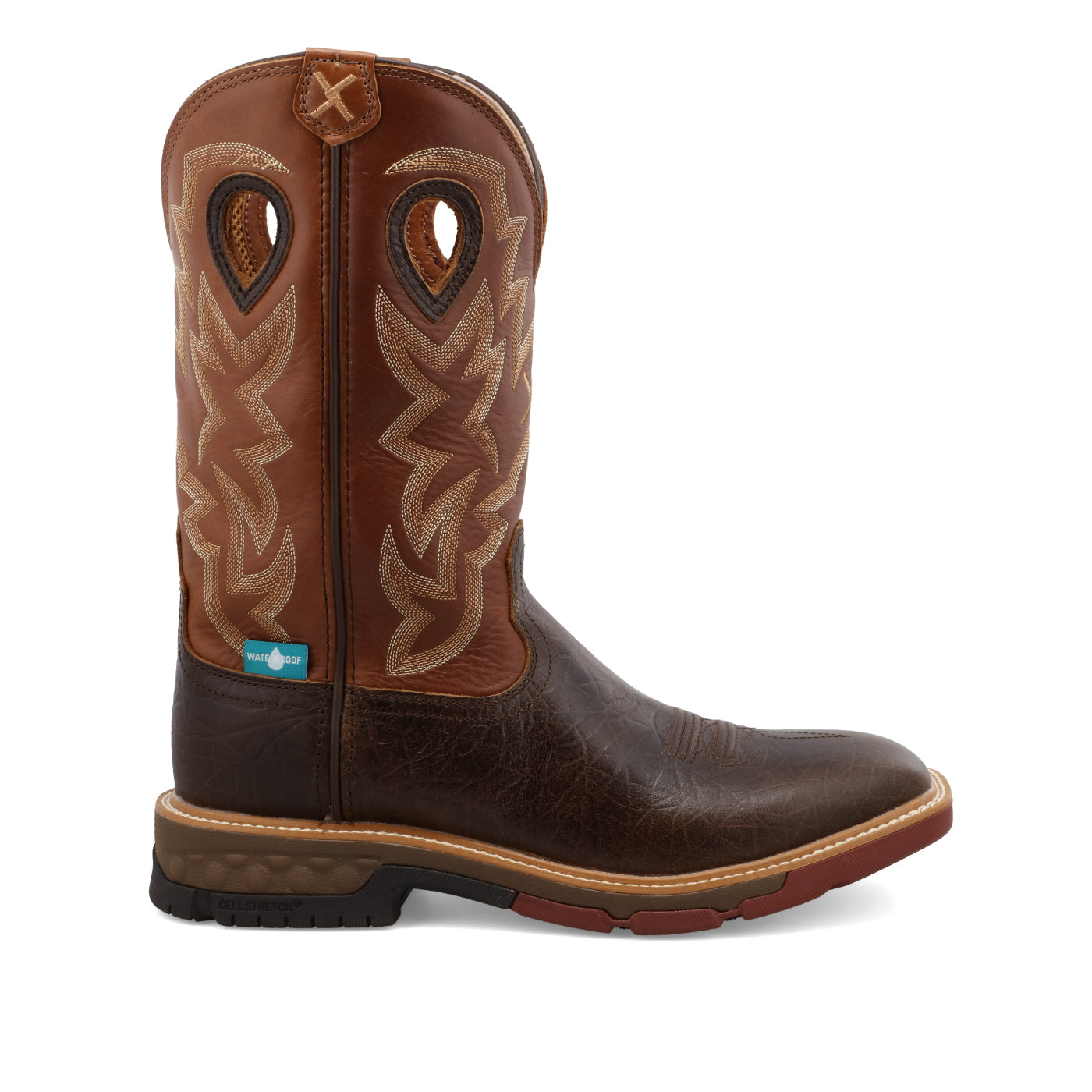 Men's 12" Western Work Boot - Chocolate/Spice