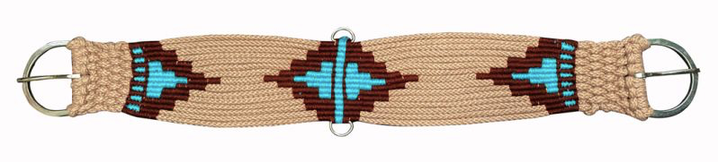 Tan Multi Strand string girth with Aztec Design- 30"