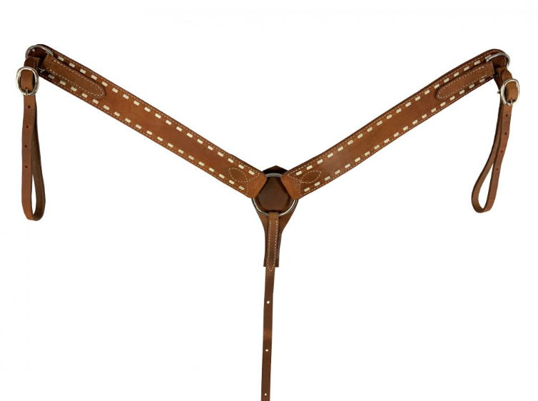 Argentina Cow Leather buck stitched breast collar