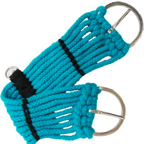 20" Pony / Mini 9 strand western rope cinch with center D rings