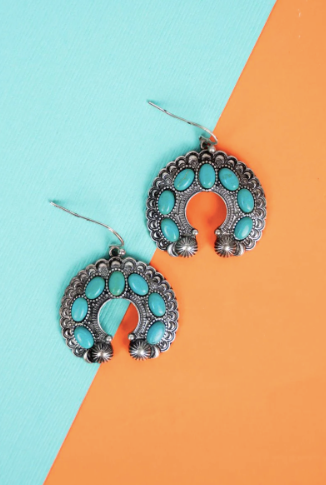 Western Turquoise Naja Earrings