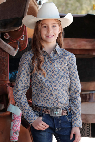 Girls Cruel Orange & Patterned Button Up