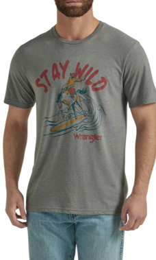 "Stay Wild" Wrangler® Short Sleeve Bronc Surf T-Shirt