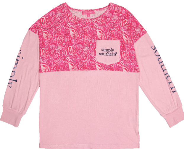 SimplySouthern Shell Beach Long Sleeve Jersey Tee