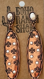 Western Stamped Stone Earrings