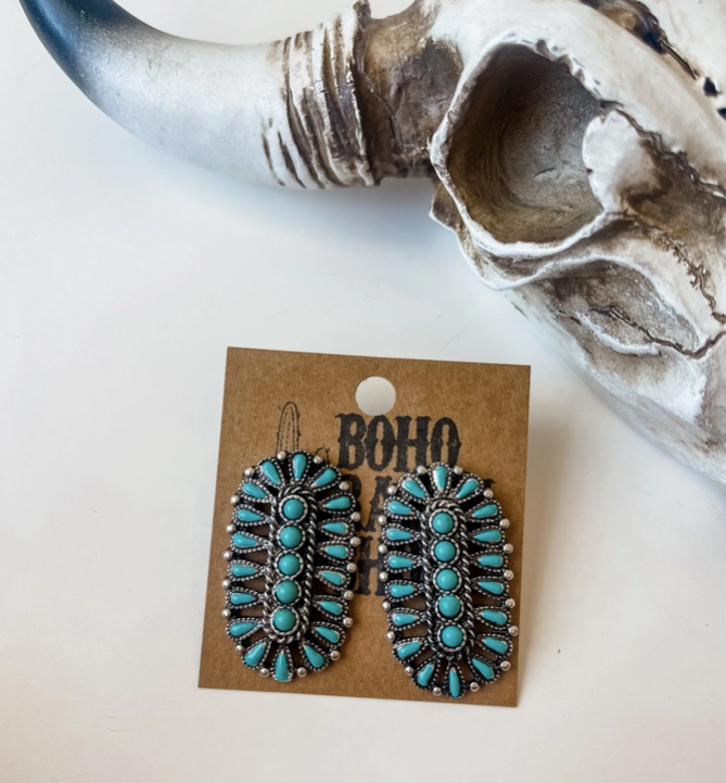 Western Concho Stud Earrings