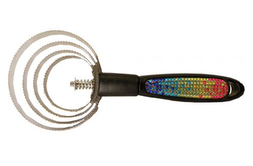 Multi colored crystal rhinestone curry comb
