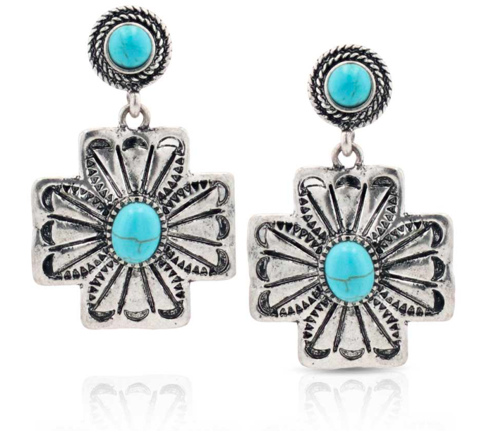 Petaled Turquoise Attitude Earrings