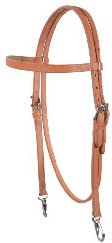 Argentina Cowhide Harness Leather Browband Headstall with double snap ends