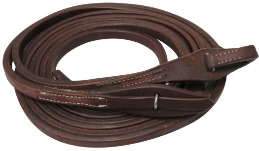 8ft X 5/8" Oiled harness leather split reins with quick change bit loops