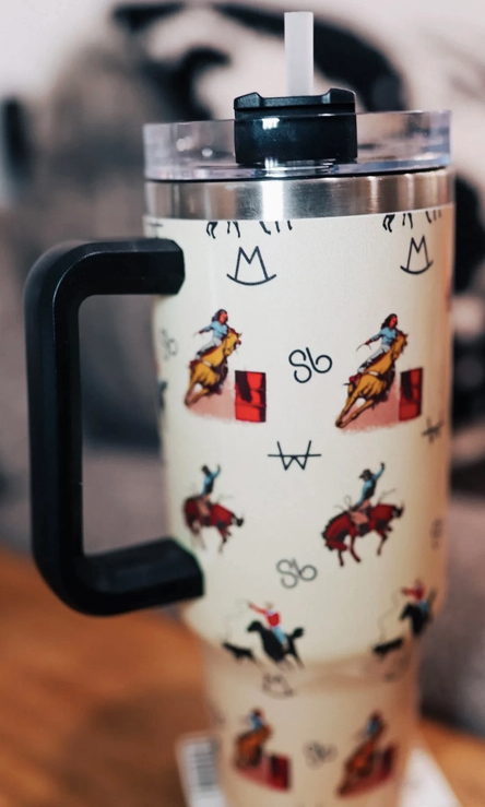 Vintage Cowboy Tumbler with Handle