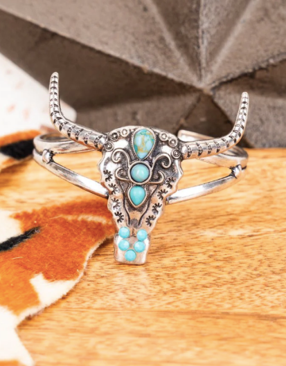 Blueridge Steer Silvertone Cuff Bracelet