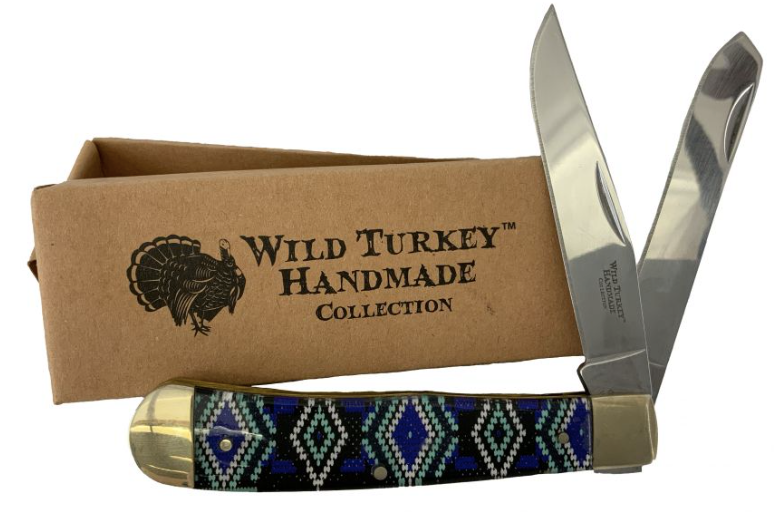 7.5 Navaho print 2 blade folding knife