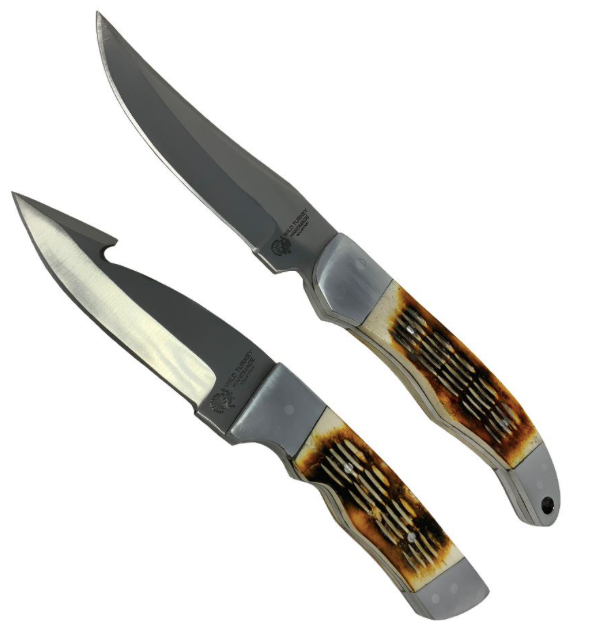 Wild Turkey Handmade Collection Hunting Knife Set with Bone Handles
