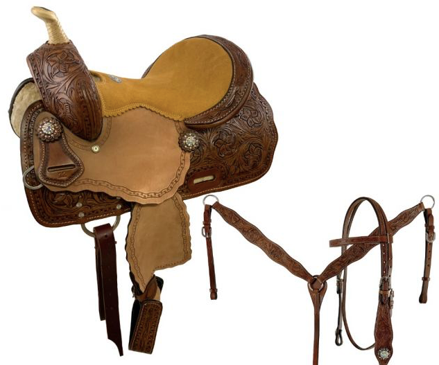 12" Double T Medium Oil Youth Barrel style saddle