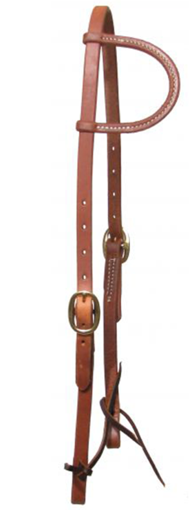 Oiled Harness Leather Double Buckle Sliding One Ear Headstall