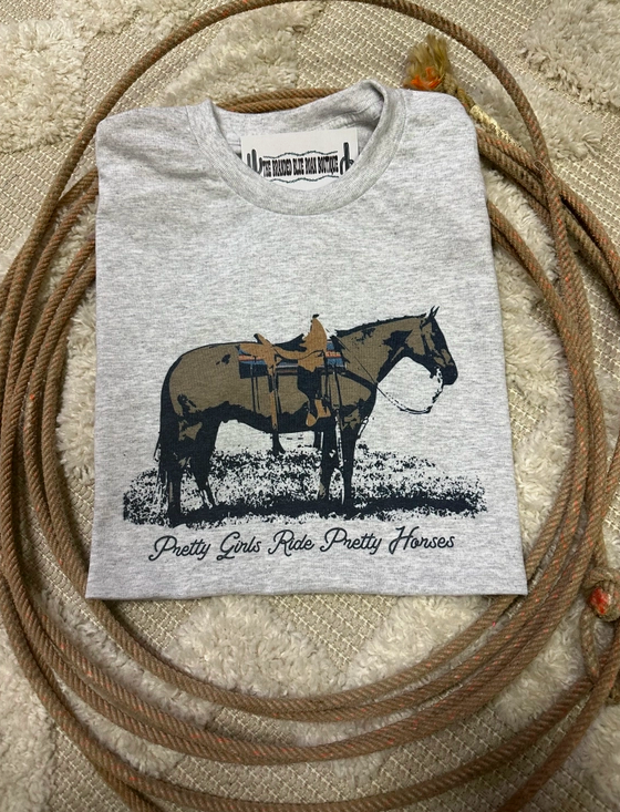 Pretty Girls Ride Pretty Horses Western Graphic Crew