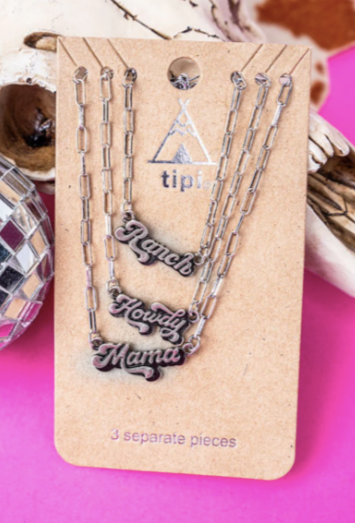 'Ranch Mama' Script Triple Necklace