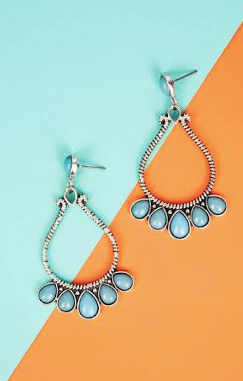 Crest Creek Turquoise Teardrop Earrings