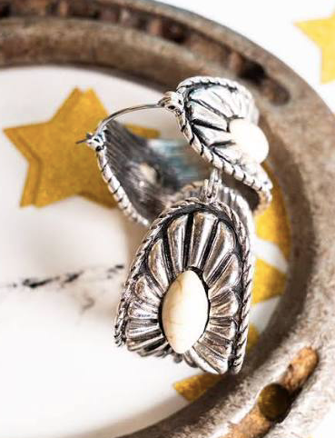 White Kirby Hoop Earrings