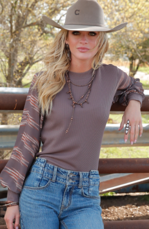 Women's Cruel Waffle Knit Top - Charcoal