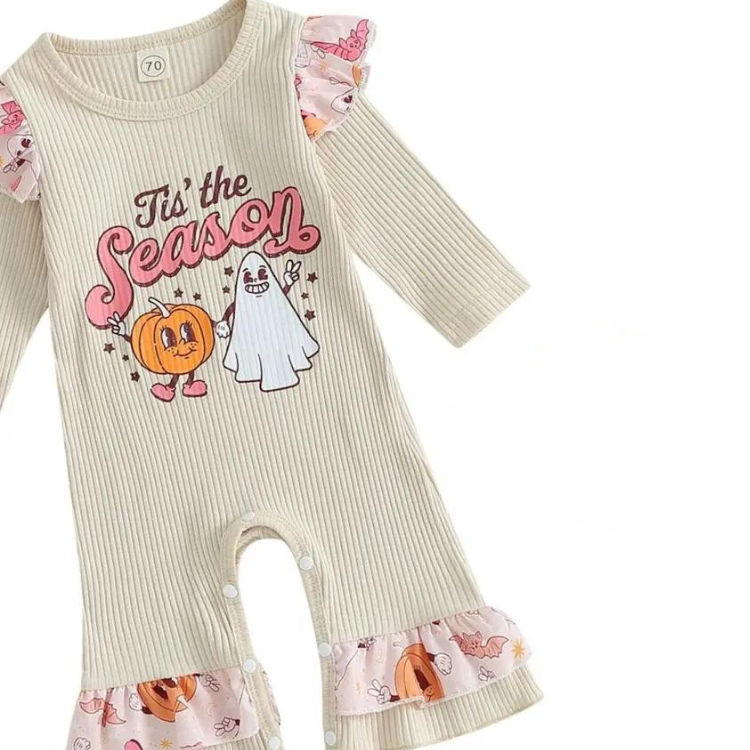 Girl's Tis The Season Halloween Romper