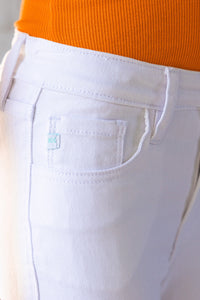 Rio High Rise Ankle Skinny Kid Jeans (White)