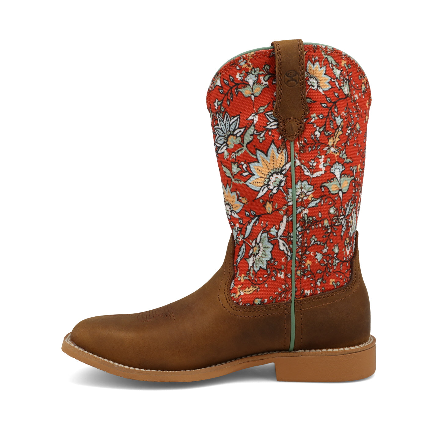 Youth Hooey Boot - Rustic Brown & Red Floral