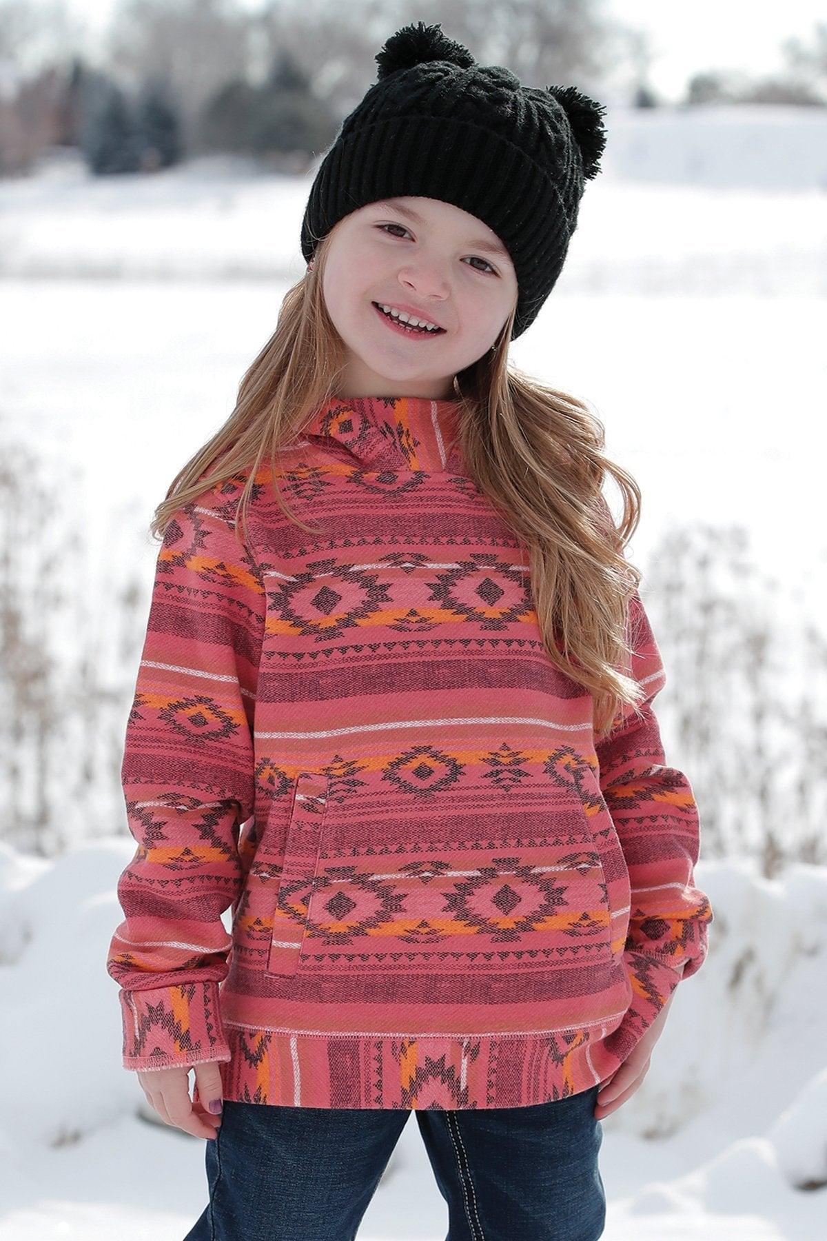 Girl's Southwestern Print Hoodie