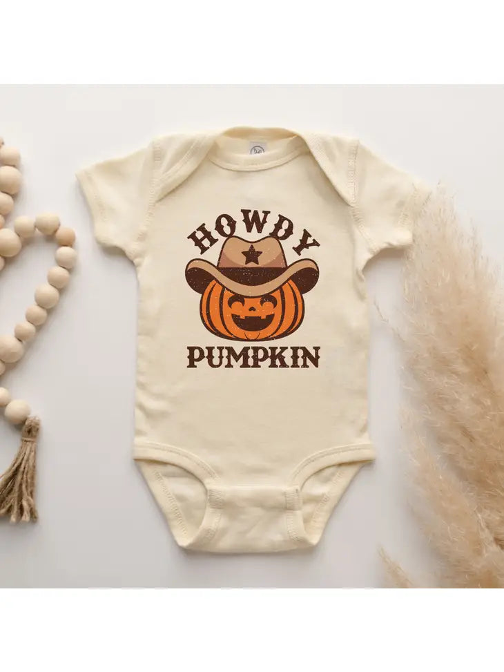 "Howdy Pumpkin" Onesie - Cream