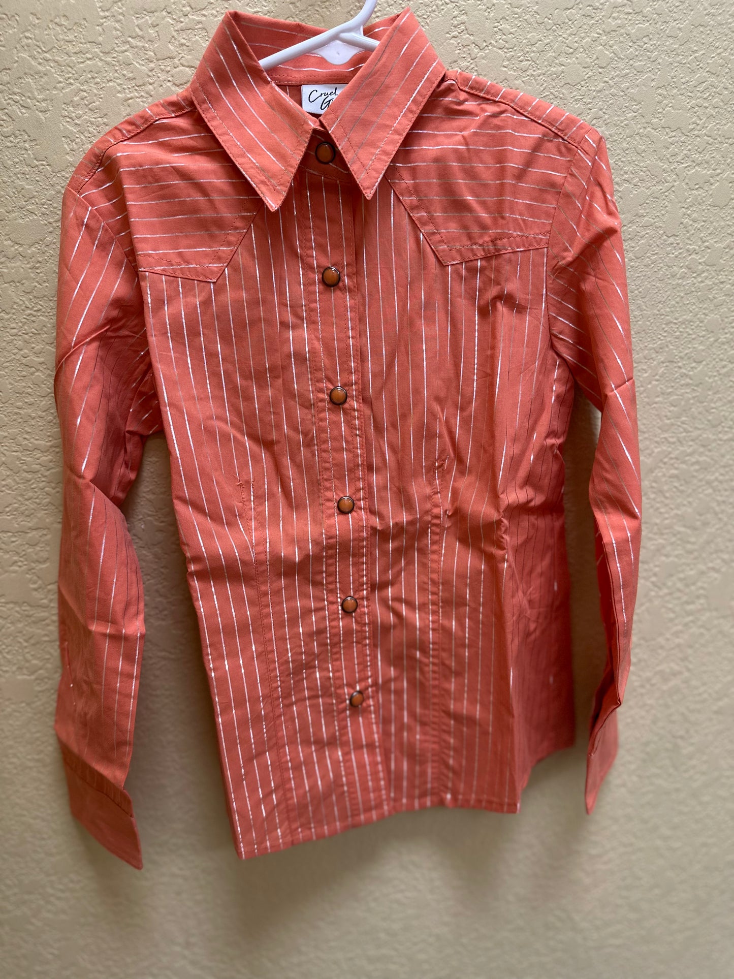 Girls Metallic Striped Long Sleeve