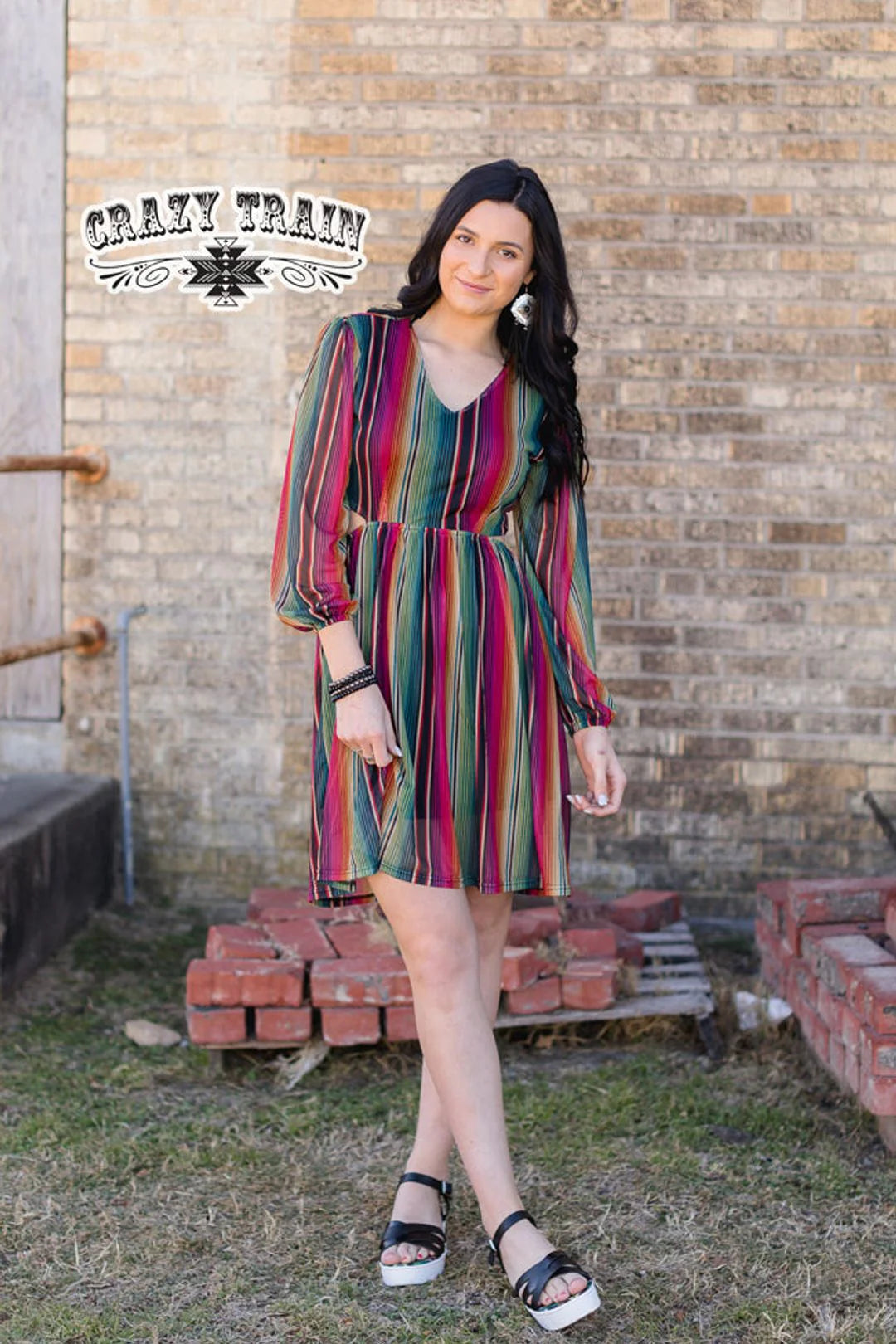 Serape Cut Out Back Dress