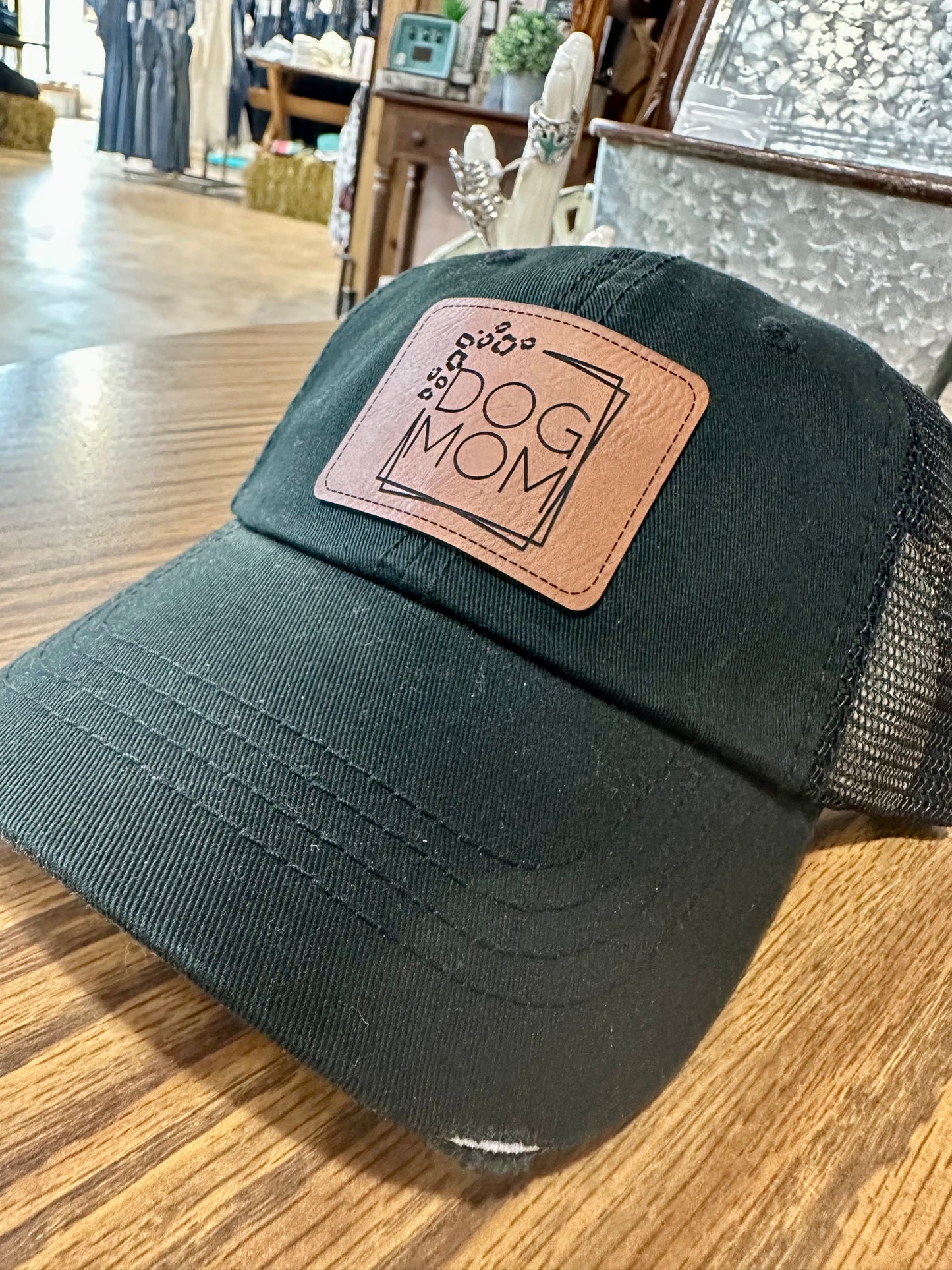 Dog Mom Leather Patch Ballcap