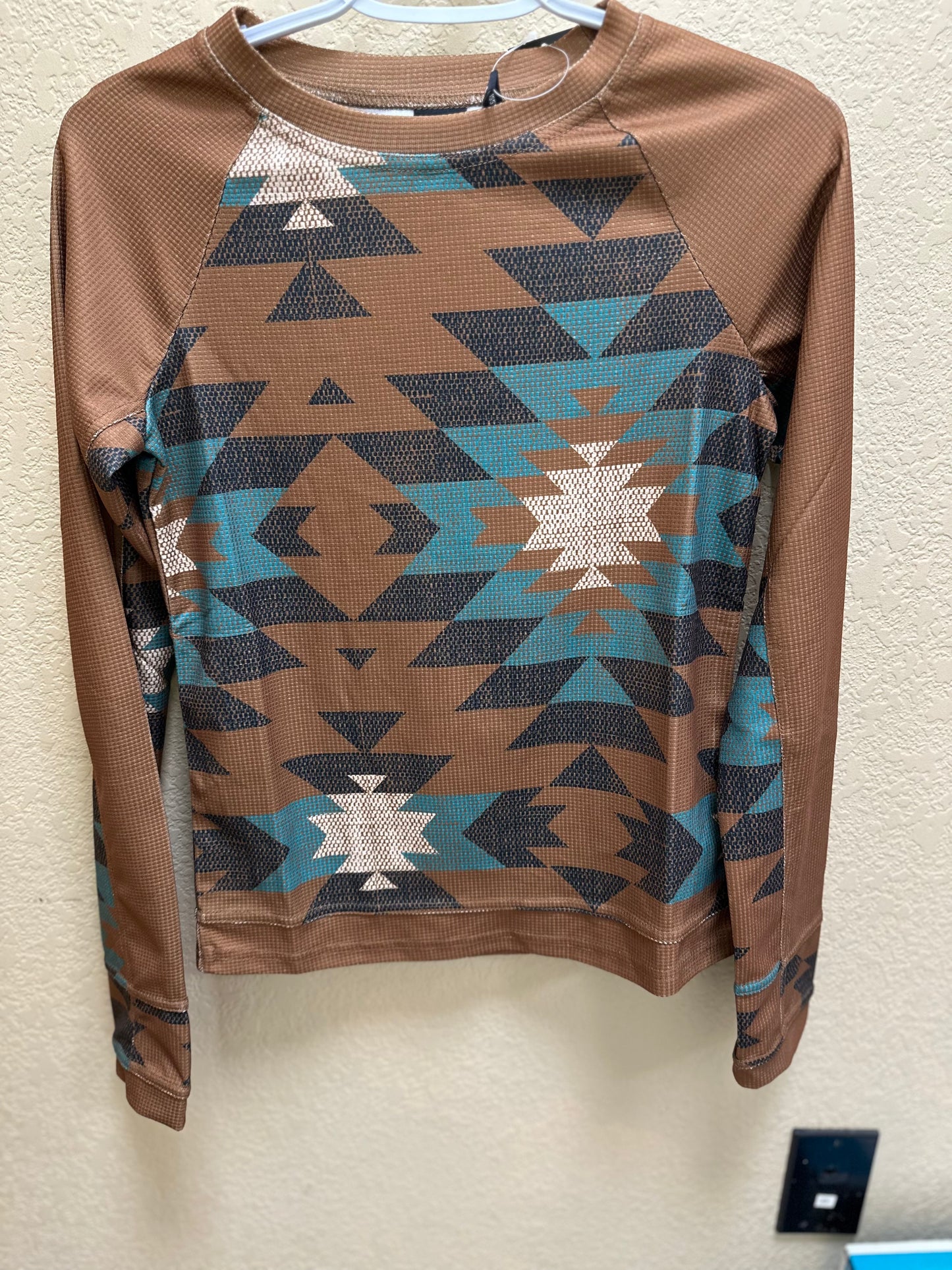 Women's Modern Raglan Brown Long Sleeve